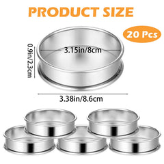 Tobeelec stainless steel muffin rings 8cm silver