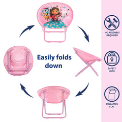 Sturdy metal frame with safety lock for Gabby’s Dollhouse chair