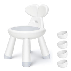 Toddler Chair for Table white plastic with ergonomic backrest