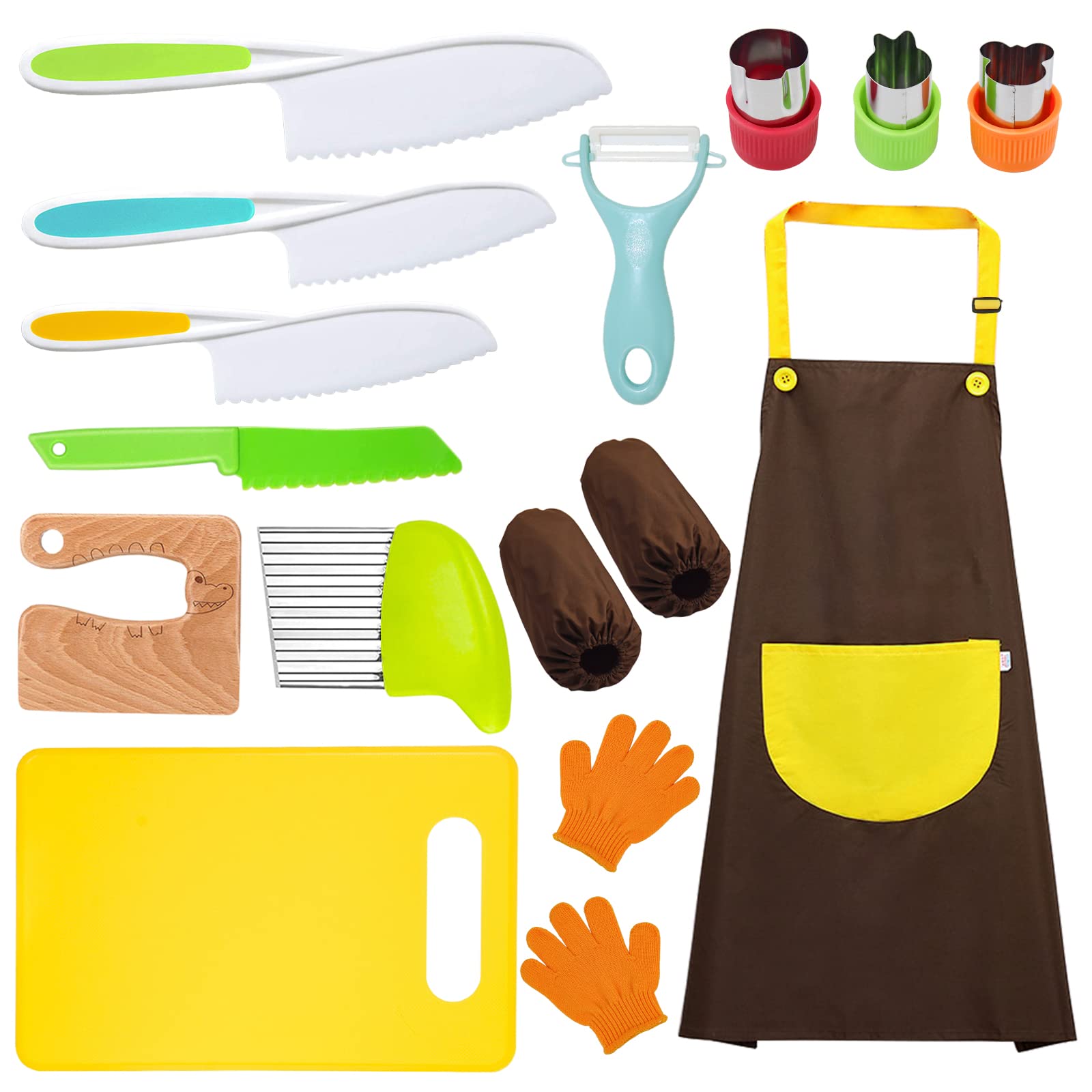 Toddler knife set with wood safe knife