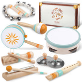 Toddlers musical instruments 8 in 1 montessori wooden set for toddlers