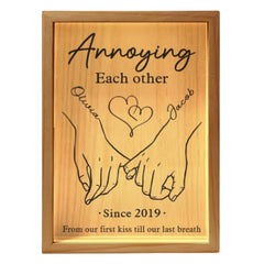 Together Forever first kiss frame light box close up