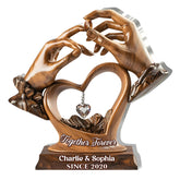 Together Forever personalized acrylic plaque two hands reaching heart design