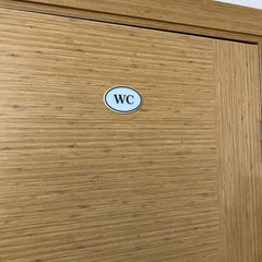 Toilet door sign measuring 90x60mm made from eco-friendly PLA