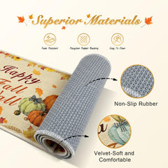 TOLDATLI Fall Kitchen Rugs sunflowers maple leaves motif