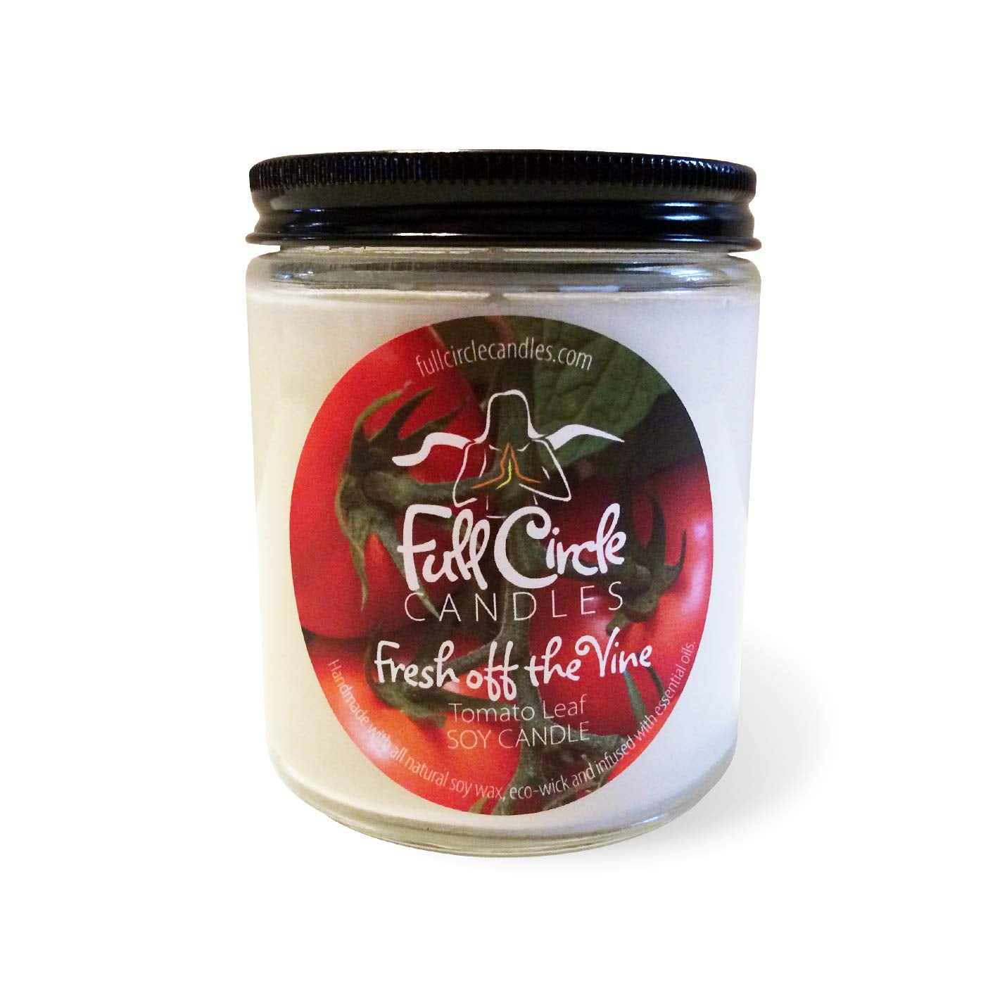 Tomato Leaf Soy Candle 16oz Double Wick Jar Full Circle Candles