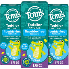 Tom's of Maine Toddler Fluoride Free Toothpaste Mild Fruit 3 Pack tubes
