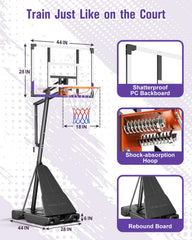 TONBUX 44 inch shatterproof PC backboard with rim