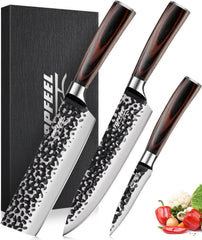 Topfeel 3PCS Chef Knife Set with 8 inch chef knife