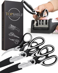 TopShelf Kitchenware heavy duty shears with sharpener product close up