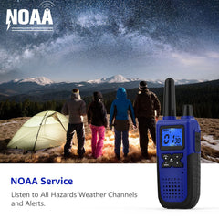 NOAA weather alert icon on Topsung walkie talkie screen