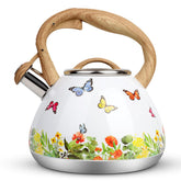 Toptier tea kettle 2.7 quart stainless steel butterfly design