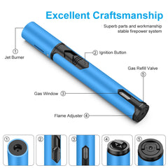 Adjustable jet flame butane lighter TOPKAY refillable
