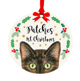 Tortie cat Christmas ornament 4 inch design 1