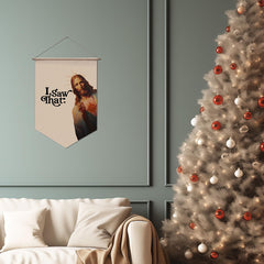 Banner featuring tough twine and wooden pole construction