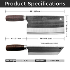 Forged bone chopper cleaver blade 5.6mm thick for powerful cuts