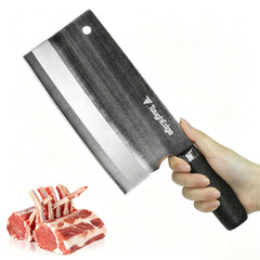 ToughEdge Meat Cleaver Knife with 7.67 inch blade and Wenge wood handle