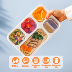 TOUWMX 1300ML capacity bento box with 5 compartments