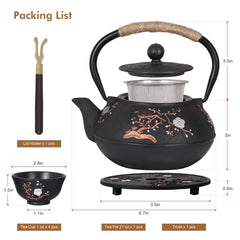 Tovacu Cast Iron Teapot with Infuser and Trivet 800 ml capacity
