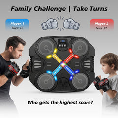 LED lights flash to beat on music boxing machine