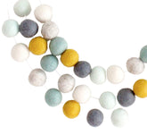 Tranquil Mint garland with 28 1-inch wool felt balls by Sheep Farm Felt