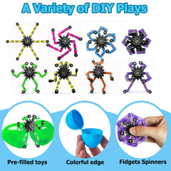 Transformable Chain Robot Fidgets Spinners Toy inside eggs