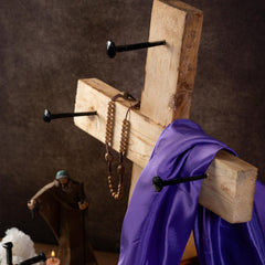 Christian home decor nail cross display image