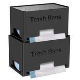 2-pack trash bag holder dispenser in black