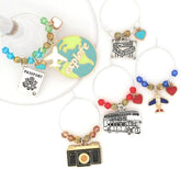 pixie-wine-charms travel set six charms featuring Tokyo Paris New York London