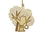 Tree House Maple Wood Ornament front view showing natural maple wood
