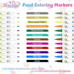 Treedoa edible marker pens 12pcs dual-sided design for decorating