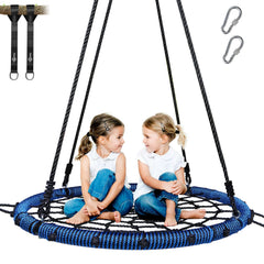 Trekassy 40 inch spider web saucer swing blue frame ready for outdoor use