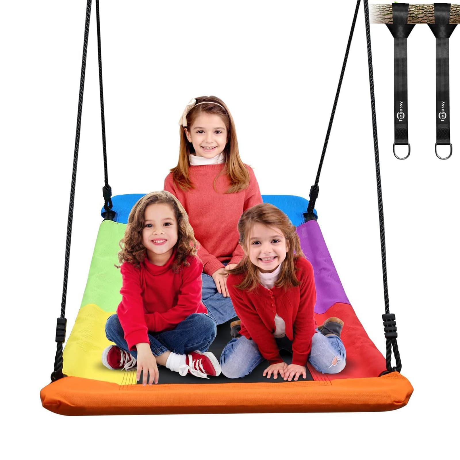 Trekassy 700lb Giant 60 inch Skycurve platform swing in backyard