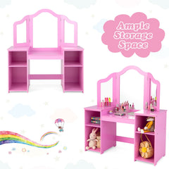 MDF dressing table with crown design and stool