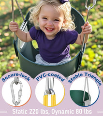 PVC-dipped chains reduce pinched fingers