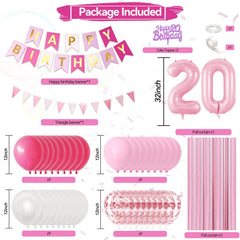 Pink triangle flag banner centerpiece for 20th celebration