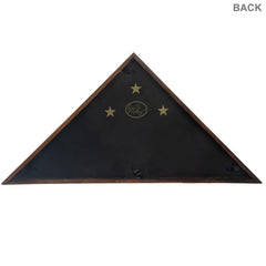 Vintage walnut wood flag display case with glass front for wall or desk display