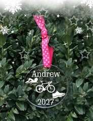 Triathlon Ornament ribbon color option product image