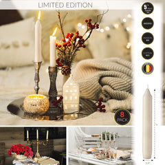 Ivory 6 inch Tribello Taper Candles