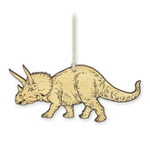 Triceratops Christmas Ornament made of birch wood