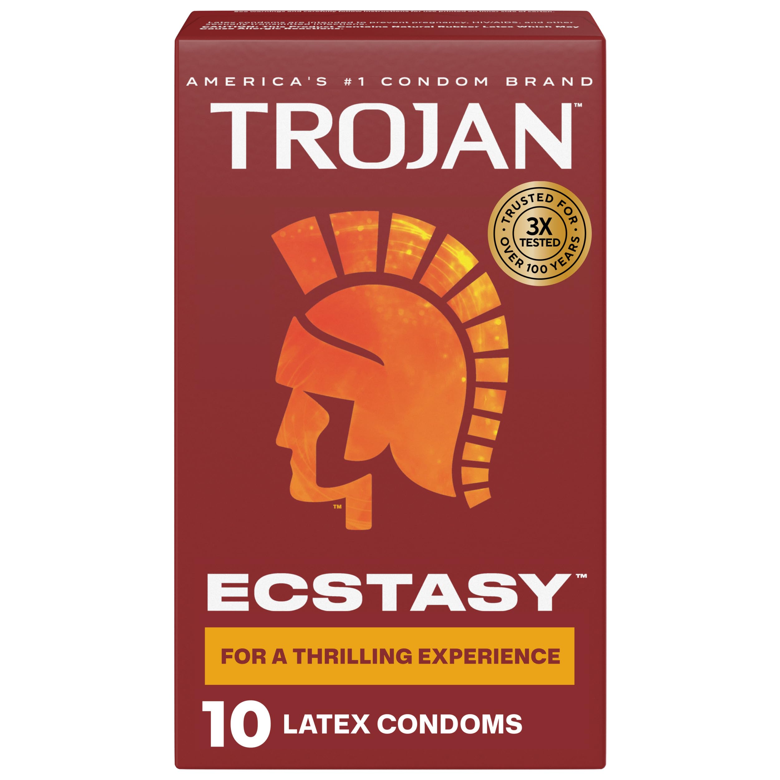 Trojan Ultra Ribbed ECSTASY Condoms 10 Count packaging