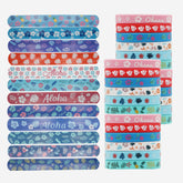 48 piece tropical slap bracelets set with palm leaves and hibiscus patterns