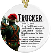 Truck Driver Definition Christmas Ornament by Pink Posies and Pearls, 3 inch ceramic