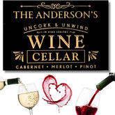 True Stock Studio Personalized Wine Cellar Sign with name text and four size options