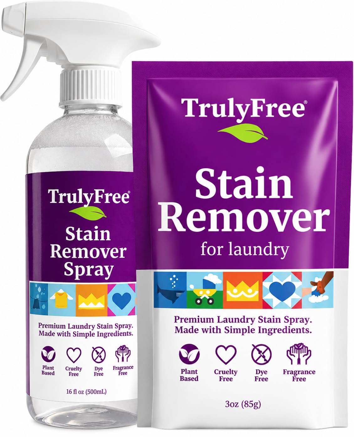 Truly Free Laundry Stain Remover Spray bottle front view