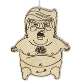 Trump Baby Christmas Ornament birch wood