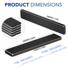Neodymium magnets 60x10x3 mm 12 pack by TRYMAG