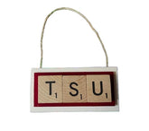 TSU Christmas Ornament Letters Tiles with team colors