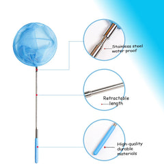 Extendable butterfly net from 19.2 to 34 inches with smooth mechanism