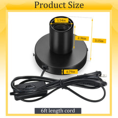 Two piece lamp base with 6 ft cord